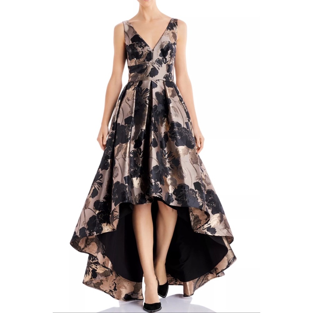 Eliza J floral jacquard high low dress evening gown